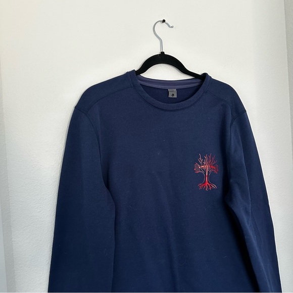 NOBULL Navy Crewneck Sweatshirt Fleece Lined Tree Logo Casual Relaxed Size L Men - Picture 2 of 12